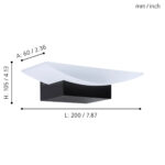 Aplica METRASS LED 1X5,6W Eglo 98888 – Aluminiu, Negru, Plastic, Satinat, 3000K, "9002759988883" – dimensiuni tehnice – partener oficial Eglo