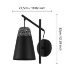 Aplica CANTERRAS E27 1X40W Eglo 99546 – Otel, Negru, Terrazzo, Alb, Gri, "9002759995461" – dimensiuni tehnice – partener oficial Eglo