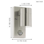 Aplica RIGA 5 GU10 IP44 1X2,8W Eglo 99569 – Iluminat exterior, Corpuri de iluminat – dimensiuni tehnice – partener oficial Eglo