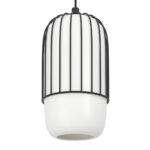 Pendul MULEGES E27 1X40W Eglo 99618 – Otel, Negru, Matt-Opal Sticla, Alb, "9002759996185" – detaliu material și finisaj – partener oficial Eglo