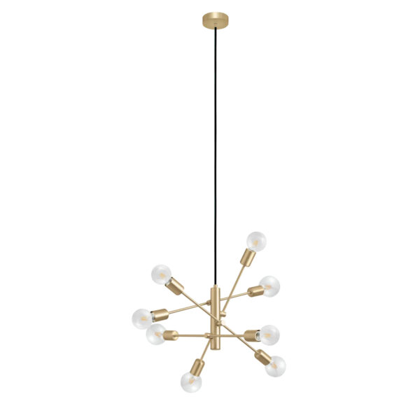 Pendul GRADOLI 1 E27 8X40W Eglo 99811 – Otel, Alama periata, "9002759998110" – vedere frontală – partener oficial Eglo