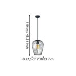 Pendul Newtown Eglo 49472 - E27 1X60W IP20 D275