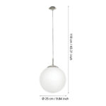 Pendul Rondo Eglo 85262 - E27 1X60W IP20 D250