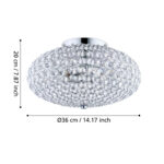 Plafoniera Clemente Eglo 95284 - E27 2X60W IP20