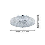 Plafoniera EGLO CLEMENTE 95285 - E27 3X60W D450mm - Cristal - Transparent