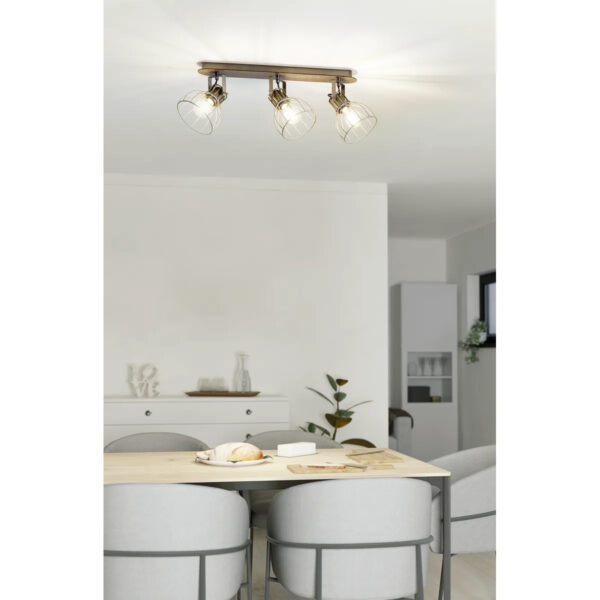 Plafoniera EGLO SAMBATELLO 98136 - E27 3X40W - Lemn - Argintiu