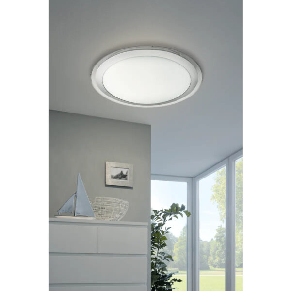 Plafoniera inteligenta EGLO COMPETA-C 96818 - LED RGB 17W 2100lm 2700-6500K D430mm - Otel - Alb - Transparent - Argintiu