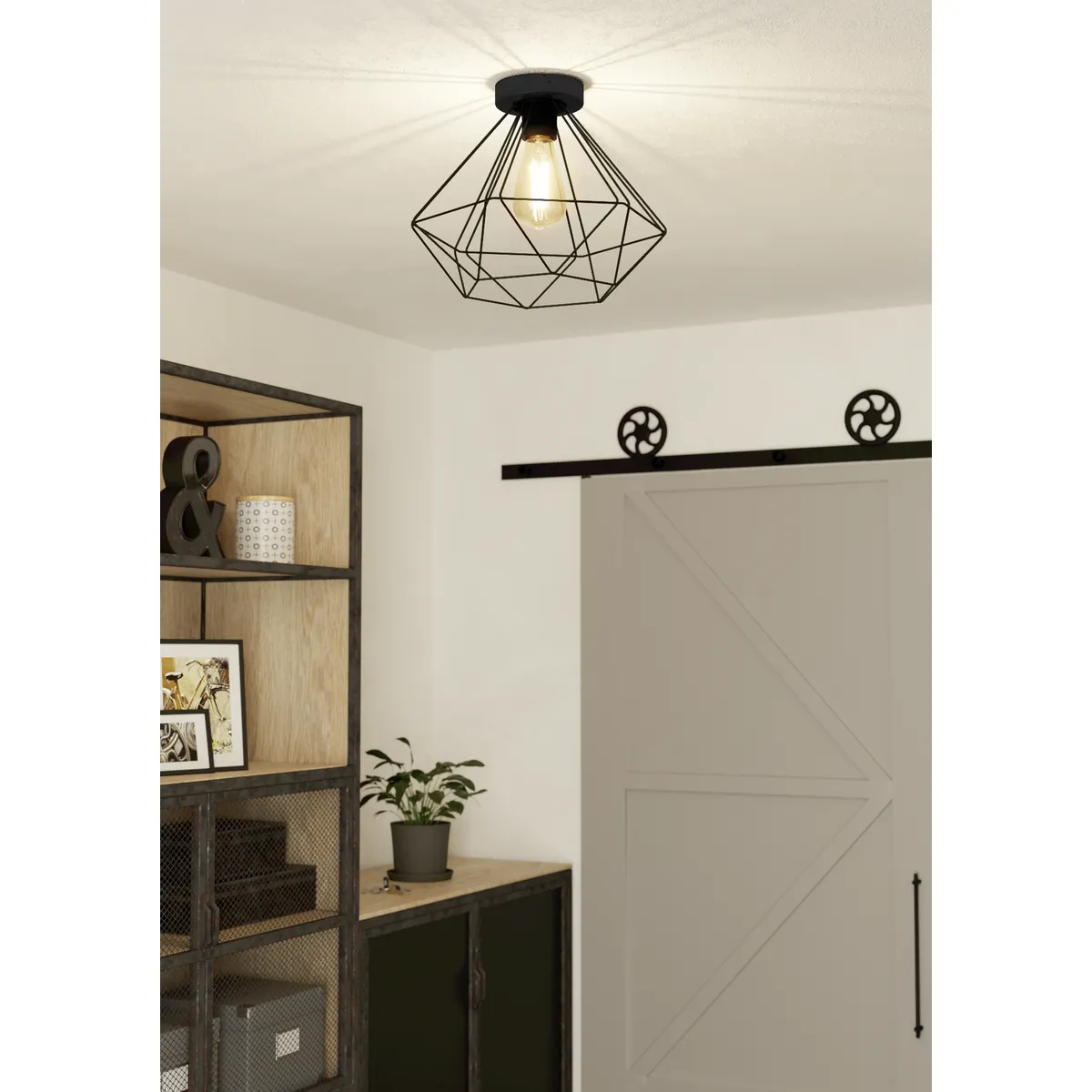 Plafoniera vintage EGLO TARBES 43004 - E27 1X60W D325mm - Otel - Negru