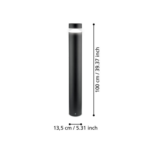Stalp exterior EGLO MELZO 97304 - LED 1X11W 950lm 3000K IP44 D135mm - Negru