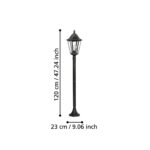 Stalp exterior EGLO NAVEDO 93463 - E27 1X60W IP44 D230mm - Argintiu Patinat - Negru