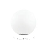 Veioza exterior EGLO MONTEROLO 98103 - E27 1X40W IP65 D500mm - Plastic - Alb