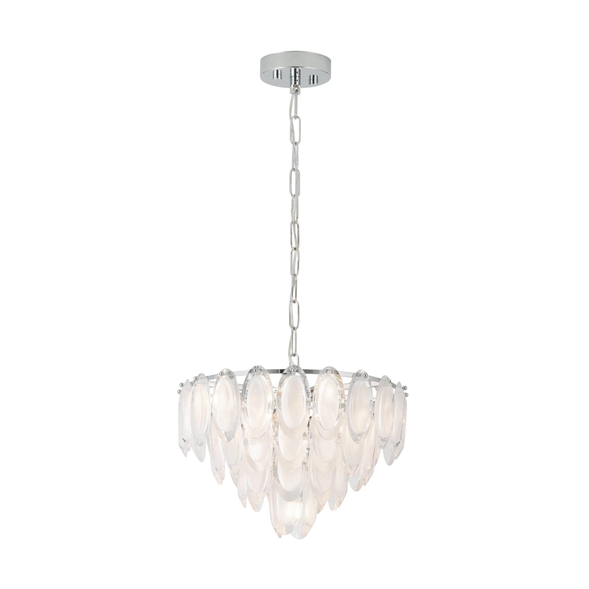 Candelabru CARVARIO Eglo 39721-E14 7X40W Crom IP20 cu sticlă transparentă – Iluminat interior, Stars of Light (Crystal & Design) – vedere frontală – partener oficial Eglo