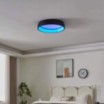 Plafoniera LED MARGHERA-Z Eglo 900067-Smart Neagră cu lumină reglabilă și RGB