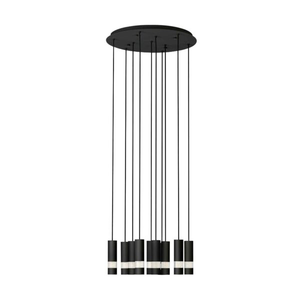 Lustra Bernabeta Eglo 39708 are 10 spoturi LED GU10 de 4,6W fiecare, o structură din oțel cu finisaj negru și un grad de protecție IP20.