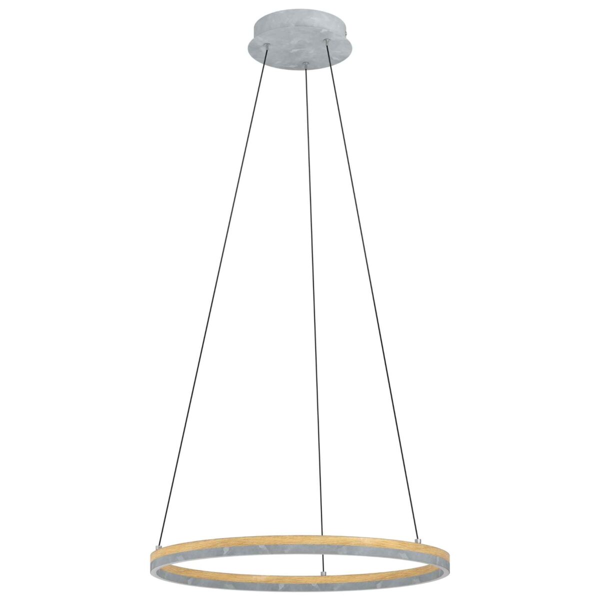 Lustra LED Cadinaro Eglo 39896 este realizată din oțel și lemn, oferă 4600 lumeni și lumină caldă 3000K.