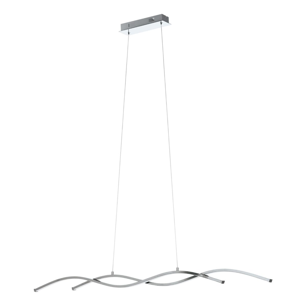 Lustra Lasana 2 Eglo 96104 cu finisaj cromat și LED integrat de 24,5W ce oferă 3300 lumeni, lumină caldă 3000K și un grad de protecție IP20