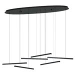 Lustra LED Lindoza Eglo 39915 cu 6 pendule de 8,4W fiecare oferă lumină caldă și flux luminos de 6000 lumeni.