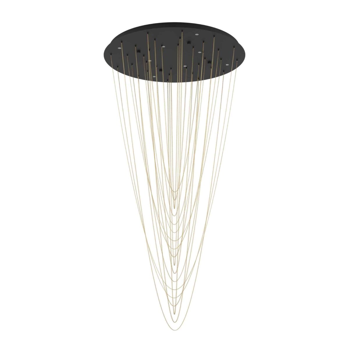 Lustra LED Trepuco Eglo 390355 cu structură metalică neagră și 8 surse LED de 4,2W, oferind 4000 lumeni și lumină caldă 3000K.