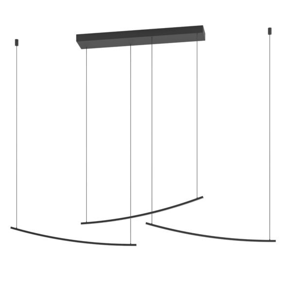 Lustra Villeggi Eglo 902166 de culoare neagră cu LED integrat 22W, 3600 lumeni și lumină TRICOLOUR 2700–6500K, cu reglaj al temperaturii de culoare.