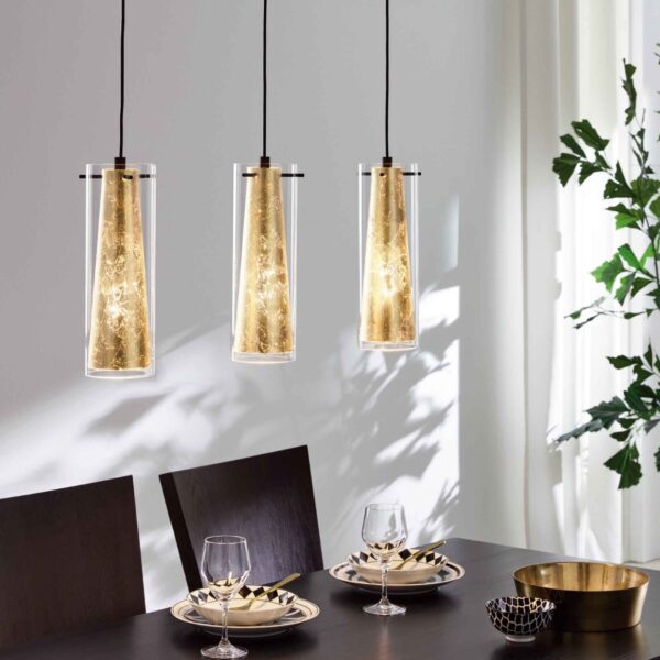 Lustra Pinto Gold Eglo 97652 - E27 3X40W IP20