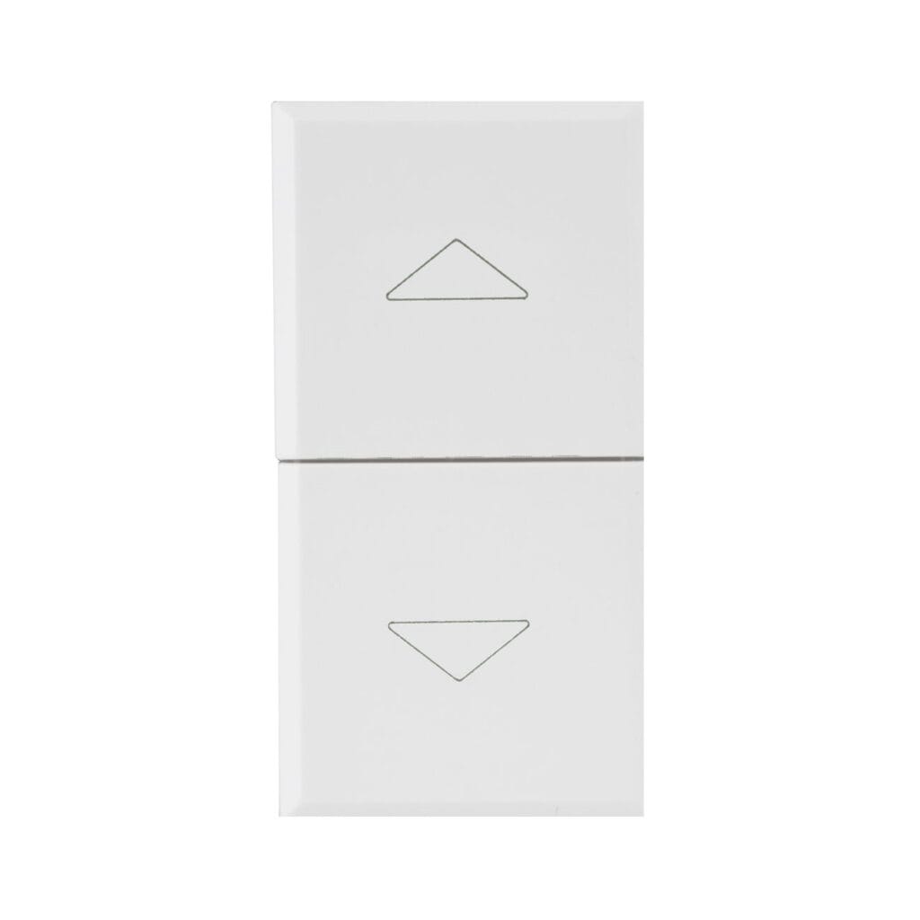 Buton cu revenire jaluzele 1 modul AVE 446053 Alb matt