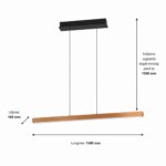 Dimensiunile generale ale lustrei Ciggiano 390499 de la Eglo care beneficiază de înălțime reglabilă după montaj.