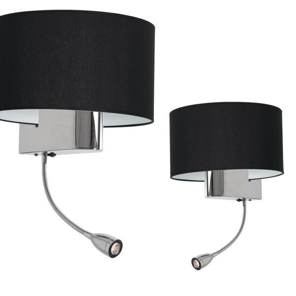Aplica Casino negru-crom E27 cu 1W LED Milagro ML6378
