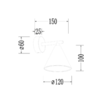 Aplica de perete Cone – GU10 1X10W IP20 D120