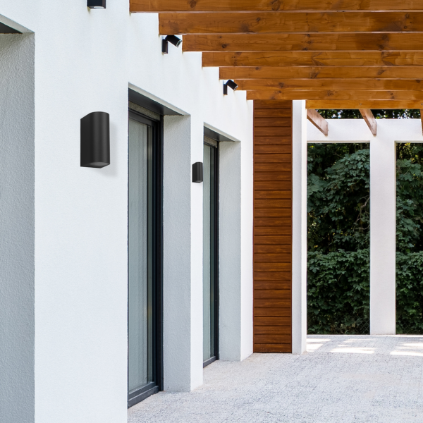 Aplica de perete neagra Ovalis – GU10 2X8W IP44 D68