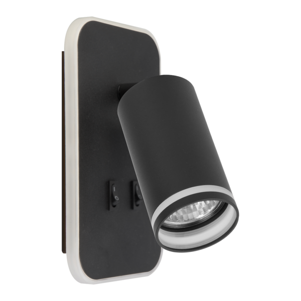 Aplica de perete Pipe Ring neagra – LED 6W + GU10 1X10W IP20