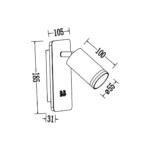 Aplica de perete Pipe Ring neagra – LED 6W + GU10 1X10W IP20