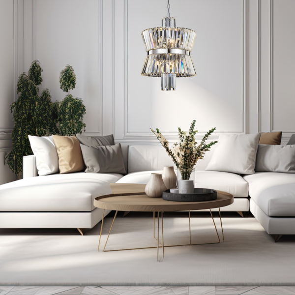 Candelabru crom Aurelia – E14 8X40W IP20 D420mm