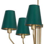 Candelabru auriu Victoria cu 5 abajururi textile verzi – E27 5X60W IP20