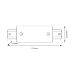 Conector drept pentru sina, negru, 1-circuit + alimentare centrala V2.0 Milagro ML0714