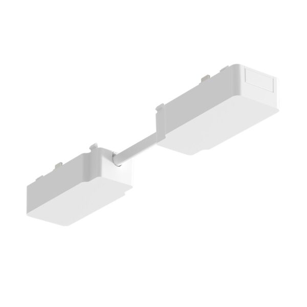 Conector dublu cu cablu scurt pentru sina magnetica slim, alb Milagro ML2224