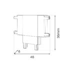 Conector T pentru sina magnetica slim, alb Milagro ML2220