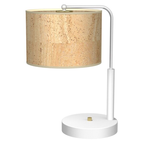 Lampa de masa Cork, alb/lemn natural, 1XE27 Milagro MLP7524