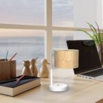 Lampa de masa Cork, alb/lemn natural, 1XE27 Milagro MLP7524