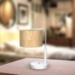 Lampa de masa Cork, alb/lemn natural, 1XE27 Milagro MLP7524