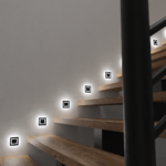 Lampa EVRA pentru scara, negru, lumina neutra 4000K, 12V, cu senzor de miscare Milagro EKS6903