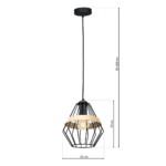 Lampa suspendata Cliff, negru, 1XE27 Milagro MLP5524