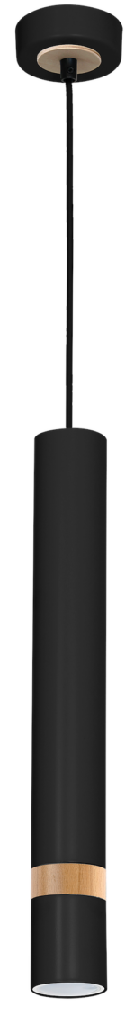 Lampa suspendata Joker, negru/lemn, 1XGU10 Milagro MLP6305