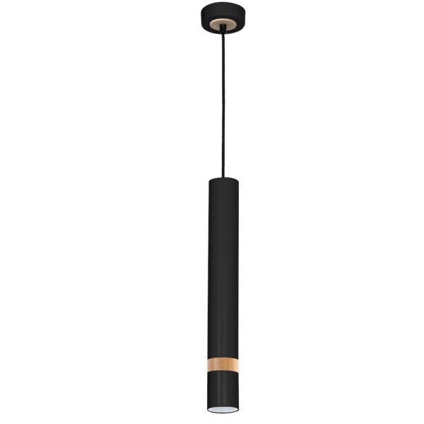 Lampa suspendata Joker, negru/lemn, 1XGU10 Milagro MLP6305