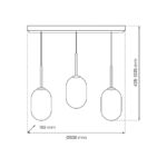 Lustra aurie cu becuri Alias – E14 3X40W IP20 L830mm