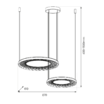 Lustra Nest, 77W LED, 61 + 41 cm Milagro ML0525