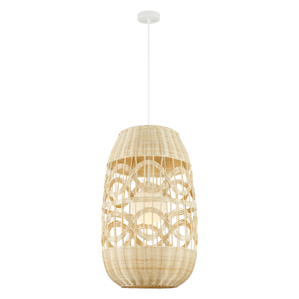 Pendul alb cu ratan Arona – E14 1X40W IP20 D400mm
