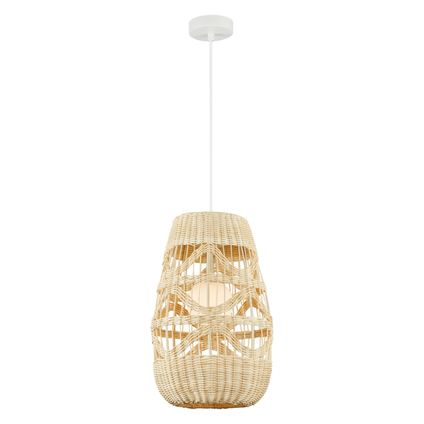 Pendul alb cu ratan Arona – G9 1X9W IP20 D250mm