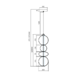 Pendul negru Daphne – LED 36W 3000K 4619Lm IP20 D200