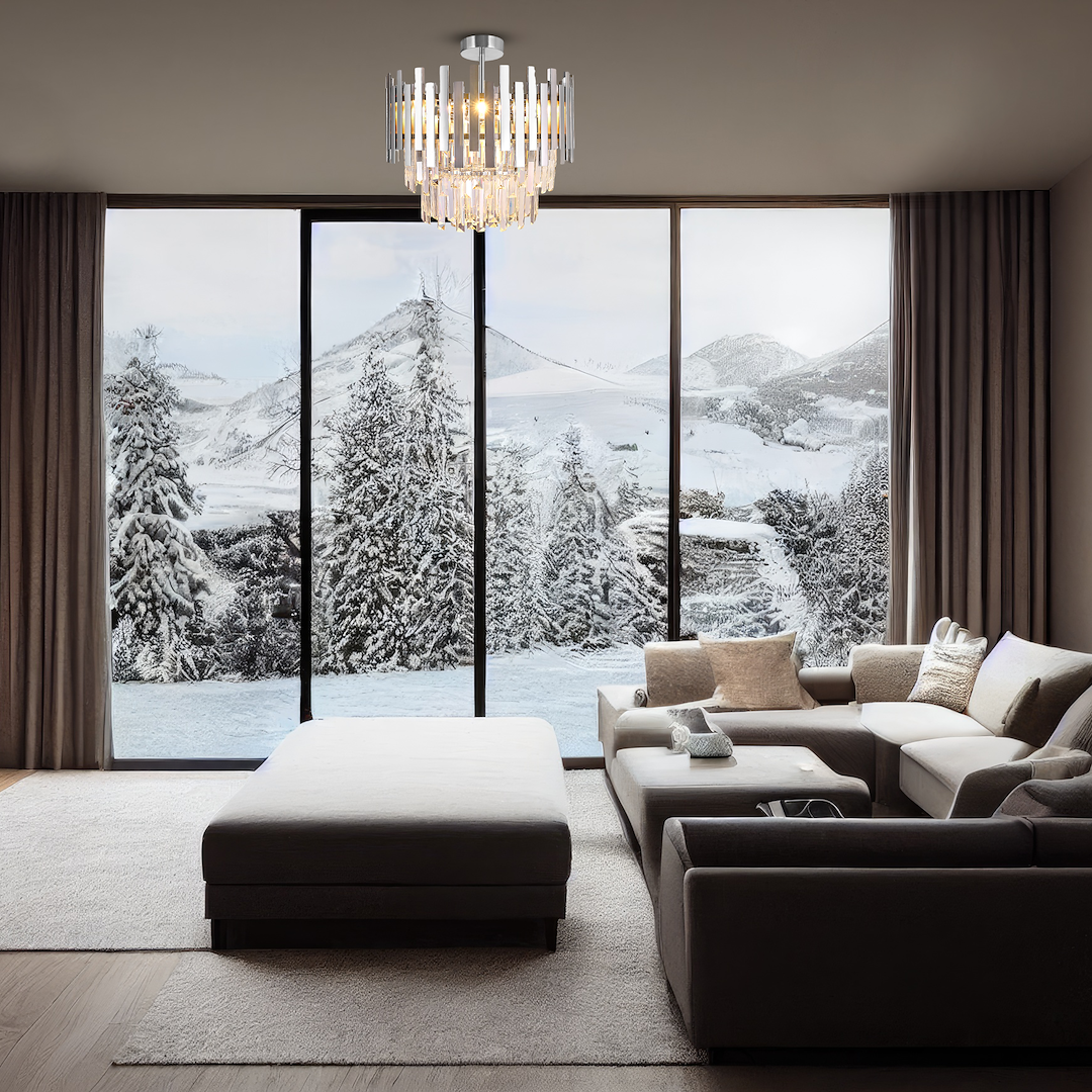 Plafoniera cu becuri Aspen crom – E14 6X40W IP20 D450