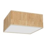 Plafoniera Cork, alb/lemn natural, 3XE27 Milagro MLP7518